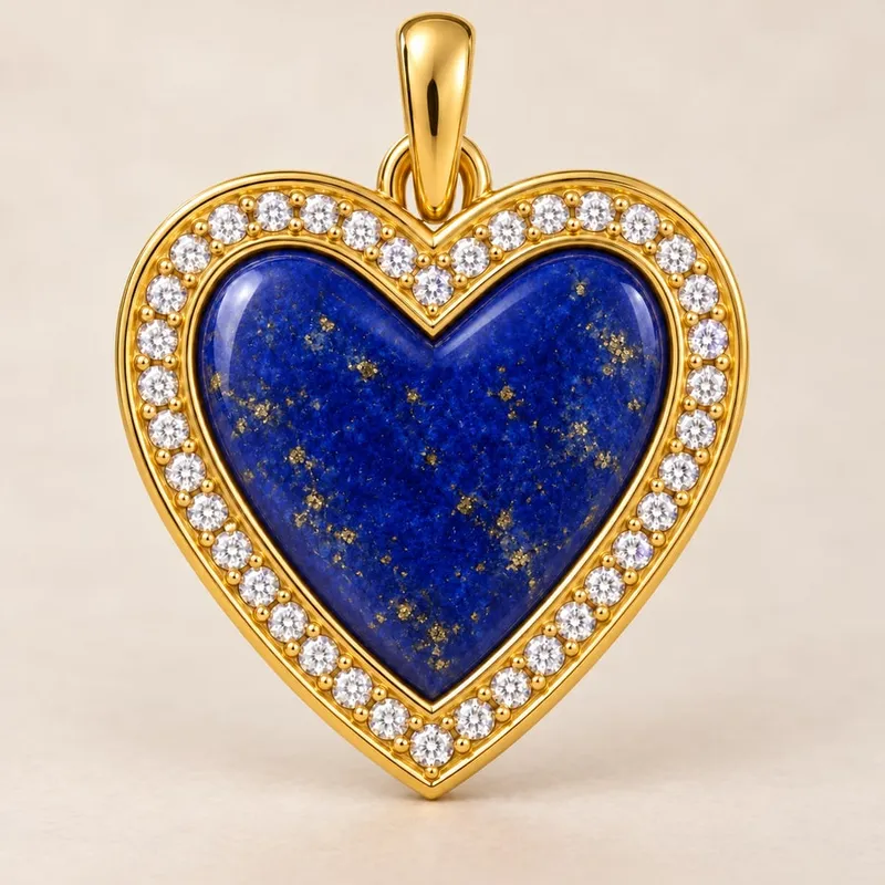 Herz Anhänger mit Lapislazuli als Hauptstein