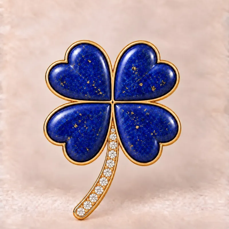 Kleeblatt Anhänger mit Lapislazuli als Hauptstein